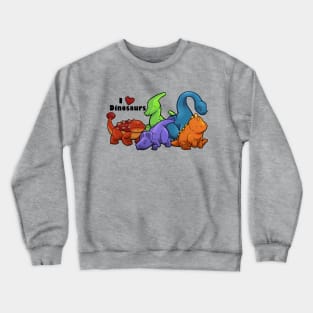 I ♥ Dinosaurs (landscape vers; gray) Crewneck Sweatshirt